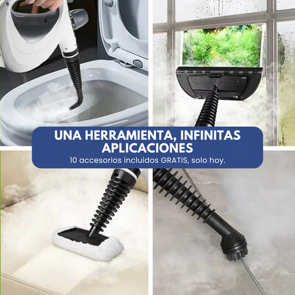 VaporixPro - Limpiador desinfectante a vapor 10 en 1